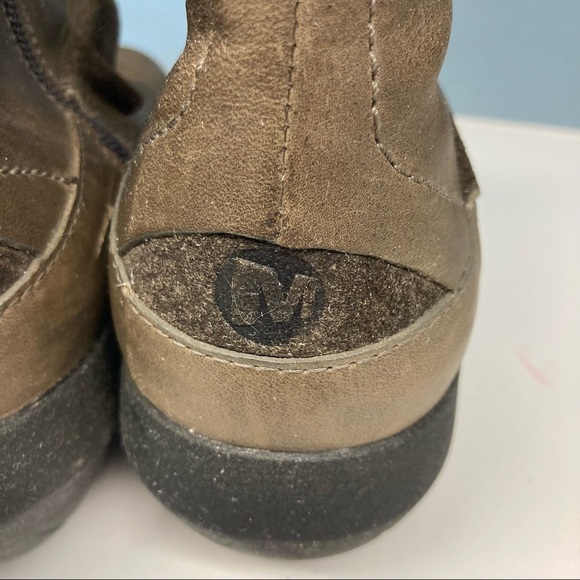 MERRELL LUX Sz 10 Mid Nubuck Leather Moto Style Ankle Boots - Picture 9 of 14